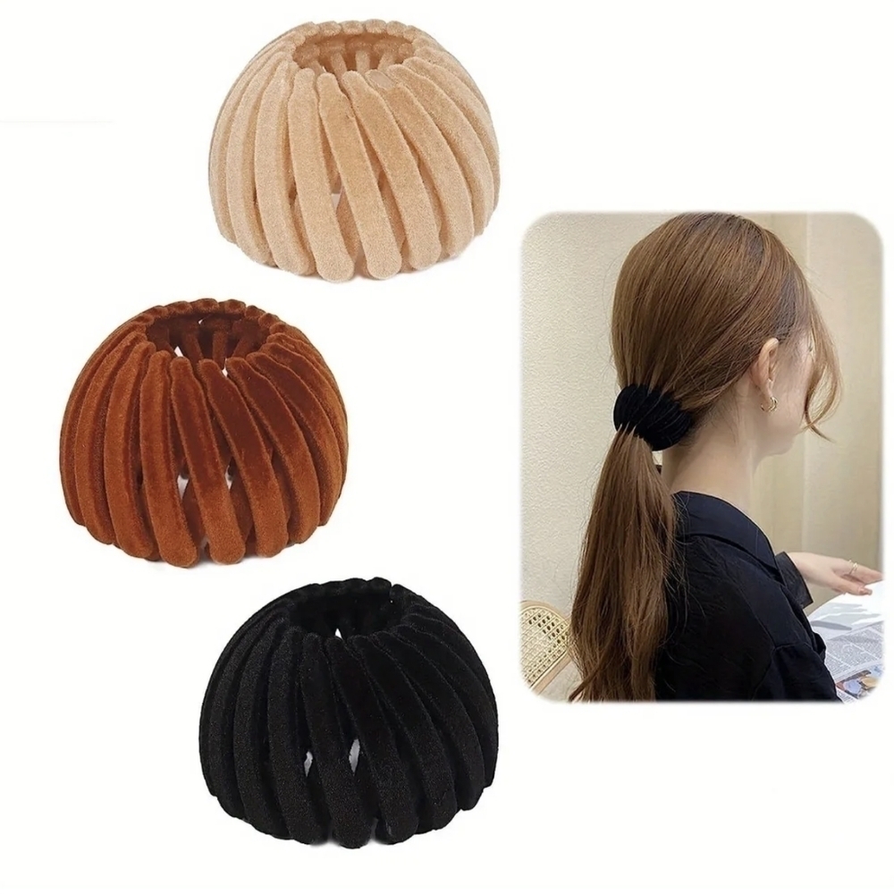 New 3pcs Spiral Hairpins Set Monochrome Sweet Hair Accessories, T1MIS